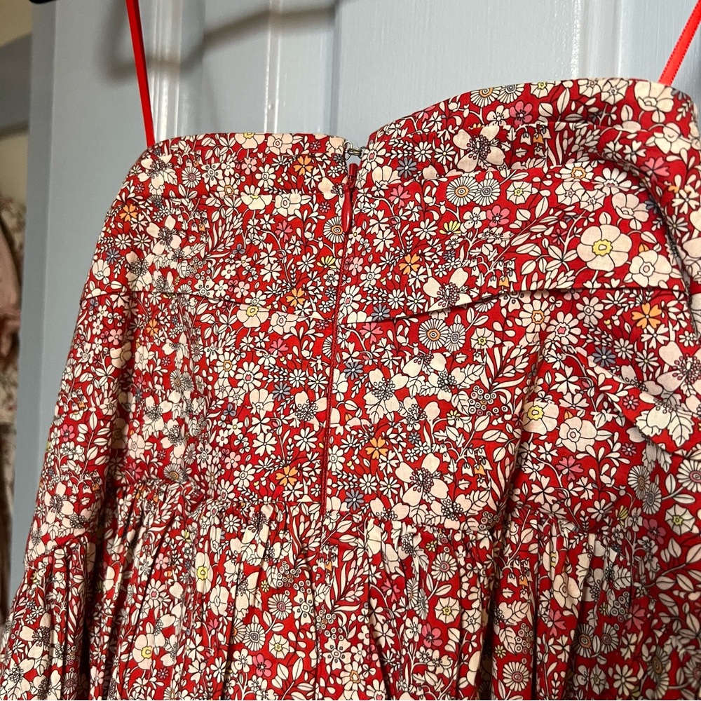 J.Crew Liberty June’s Meadow Floral Tie Front Strapless Dress, Size 6 - Picture 10 of 16
